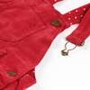 Corduroy Overall Dress, Red - Dresses - 4