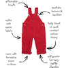 Corduroy Overalls, Red - Overalls - 3 - thumbnail