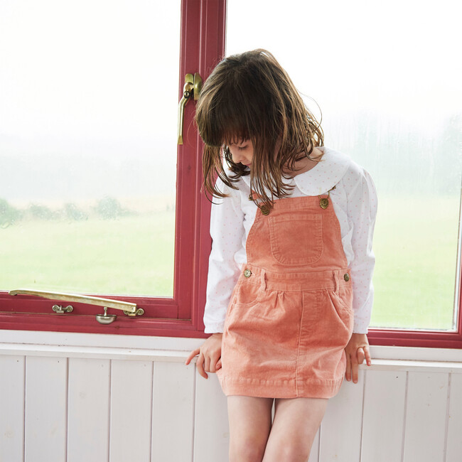 Corduroy Overall Dress, Pink - Dresses - 2
