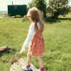 Heart Print Corduroy Dress, Pink - Dresses - 3