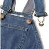 Stonewash Denim Dungarees, Blue - Overalls - 3