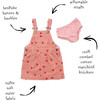 Heart Print Corduroy Dress, Pink - Dresses - 4