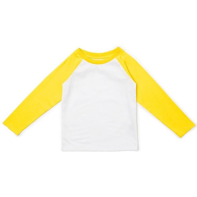Organic Baseball Top, Yellow - Blouses - 1
