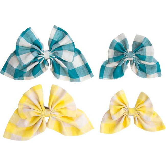 Gingham Bow Pack, Green & Yellow