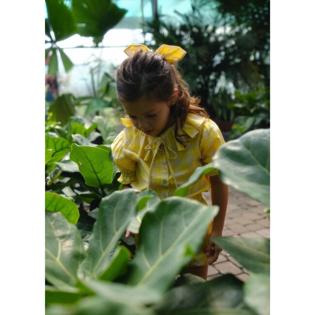 Gingham Bow Pack, Green & Yellow - Hair Accessories - 4