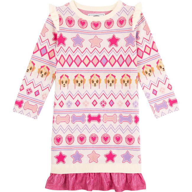 Andy & Evan x PAW Patrol Fair Isle Sweater Dress, Cream