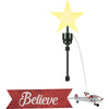 Santa Biplane Animated Tree Topper with Banner, Dark Skin Tone - Toppers - 1 - thumbnail