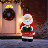 Outdoor Metal Santa Sign, Red - Outdoor Decor - 2