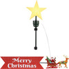 Santa Sleigh Animated Tree Topper with Banner, Dark Skin Tone - Toppers - 1 - thumbnail