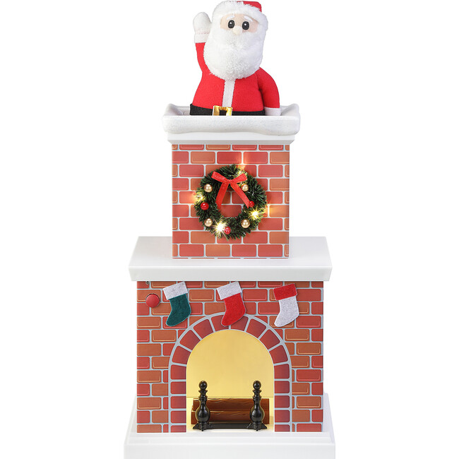 18" Animated Santa in Chimney, Light Skin Tone