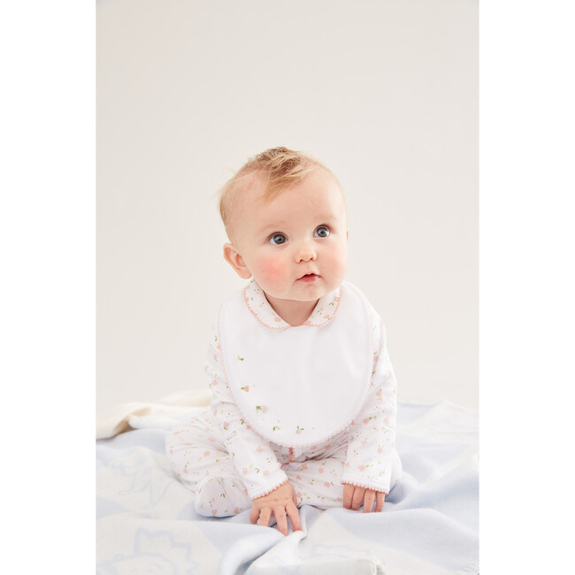 Bloom Wind Print and Embroidered Bib Set, Pink - Mixed Accessories Set - 3