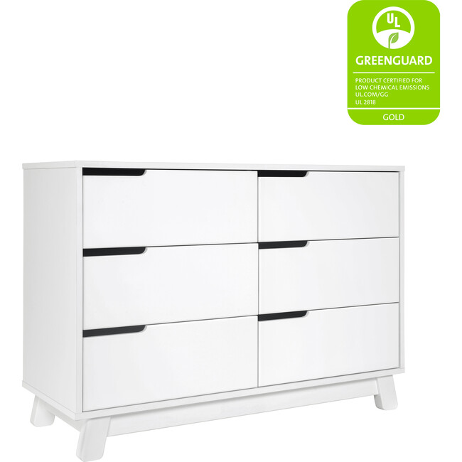 Hudson 6-Drawer Assembled Double Dresser, White - Dressers - 7