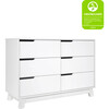 Hudson 6-Drawer Assembled Double Dresser, White - Dressers - 7