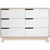 Hudson 6-Drawer Assembled Double Dresser, Washed Natural/White - Dressers - 1 - thumbnail
