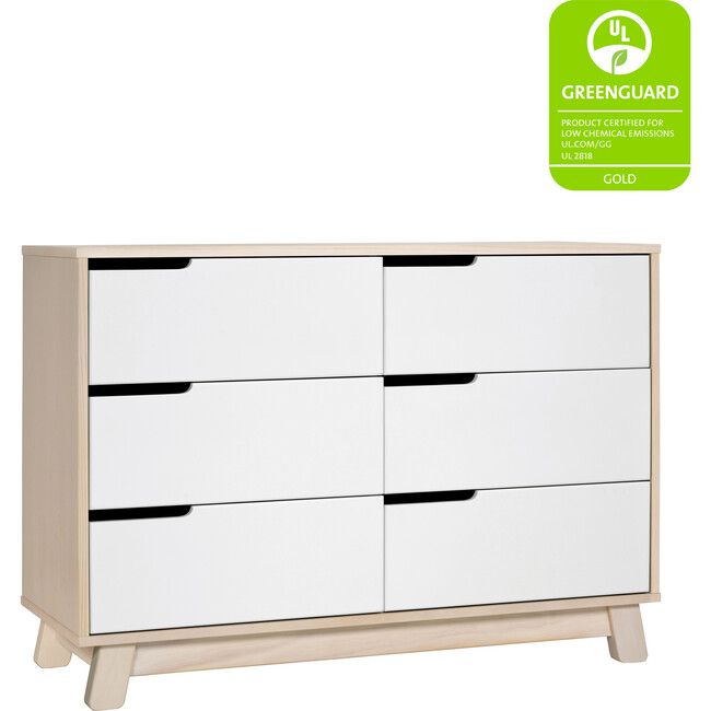 Hudson 6-Drawer Assembled Double Dresser, Washed Natural/White - Dressers - 7