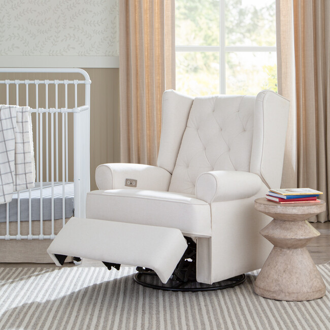 Harbour Electronic Recliner and Swivel Glider, Performance Cream Eco-Weave