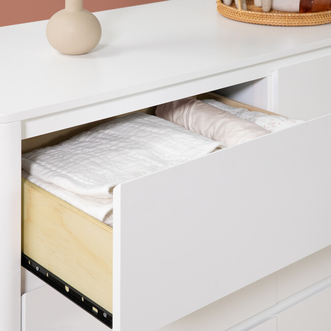 Bento 6-Drawer Assembled Double Dresser, White - Dressers - 6