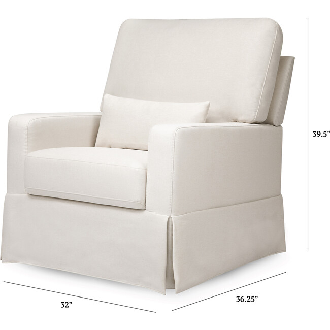 Crawford Pillowback Comfort Swivel Glider, Performance Cream Eco-Weave - Nursery Chairs - 9