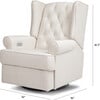 Harbour Electronic Recliner and Swivel Glider, Performance Cream Eco-Weave - Nursery Chairs - 11