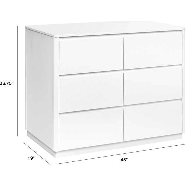 Bento 6-Drawer Assembled Double Dresser, White - Dressers - 7