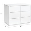 Bento 6-Drawer Assembled Double Dresser, White - Dressers - 7