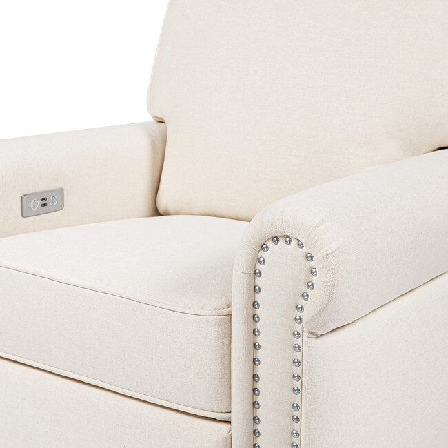 Linden Electronic Recliner and Swivel Glider, Performance Cream Eco-Weave - Nursery Chairs - 10