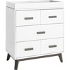 Scoot 3-Drawer Changer Dresser with Removable Changing Tray, Slate/White - Dressers - 7