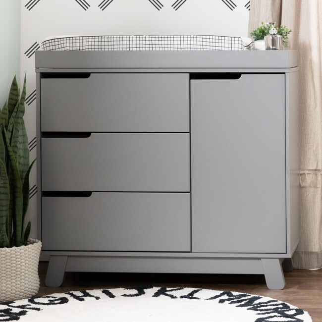 Hudson 3-Drawer Changer Dresser with Removable Changing Tray, Grey - Dressers - 3