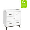 Scoot 3-Drawer Changer Dresser with Removable Changing Tray, Slate/White - Dressers - 8