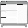 Hudson 3-Drawer Changer Dresser with Removable Changing Tray, Grey/White - Dressers - 1 - thumbnail