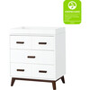 Scoot 3-Drawer Changer Dresser in White/Walnut - Dressers - 4