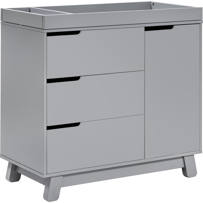 Hudson 3-Drawer Changer Dresser with Removable Changing Tray, Grey - Dressers - 7