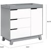 Hudson 3-Drawer Changer Dresser with Removable Changing Tray, Grey/White - Dressers - 4