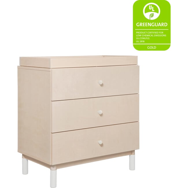 Gelato 3-Drawer Changer Dresser with Removable Changing Tray, Natural - Dressers - 6