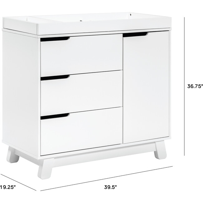 Hudson 3-Drawer Changer Dresser with Removable Changing Tray, White ...