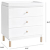 Gelato 3-Drawer Changer Dresser with Removable Changing Tray, White - Dressers - 6