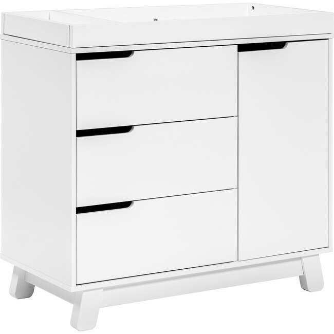 Hudson 3-Drawer Changer Dresser with Removable Changing Tray, White - Dressers - 8