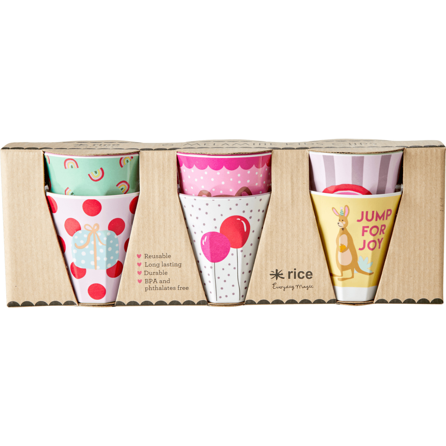 Gift Set of 6 Small Melamine Cups, Party Animal Pink - Drinkware - 1