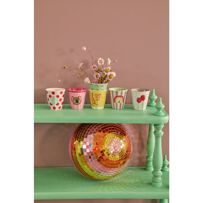 Gift Set of 6 Small Melamine Cups, Party Animal Pink
