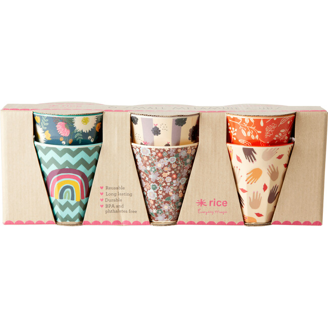 Gift Set of 6 Small Melamine Cups, Disco