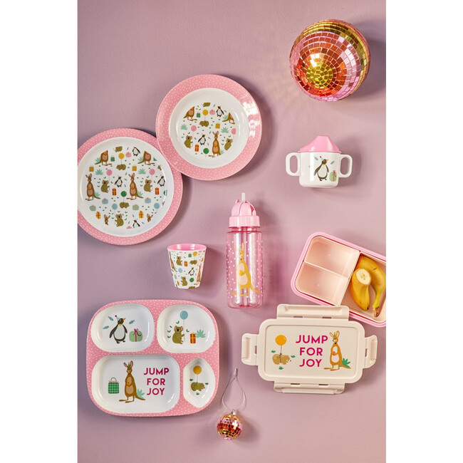 Melamine Kids Lunch Plate, Party Animal Pink