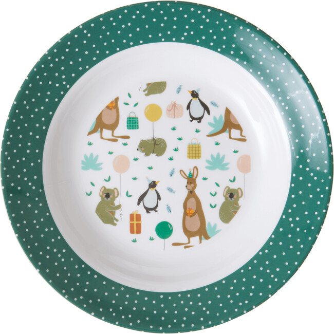 Melamine Kids Bowl, Party Animal Green