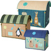 Set of 3 Raffia Storage Baskets, Birthday Animals - Tableware - 1 - thumbnail