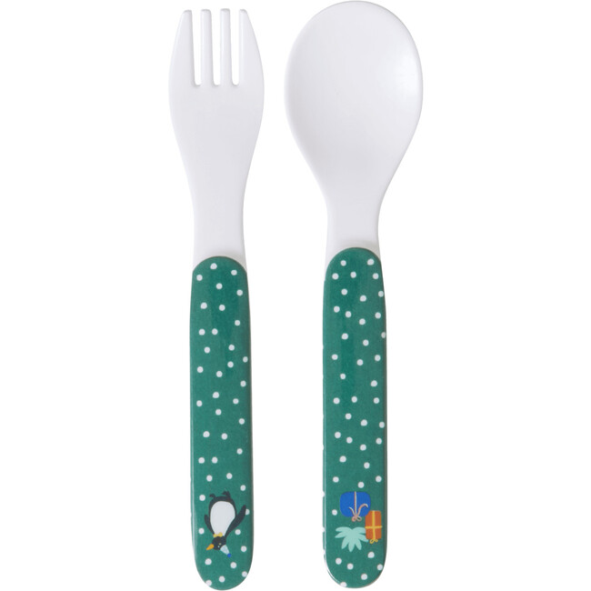 Melamine Baby Dinner Gift Set, Party Animal Green - Tableware - 2