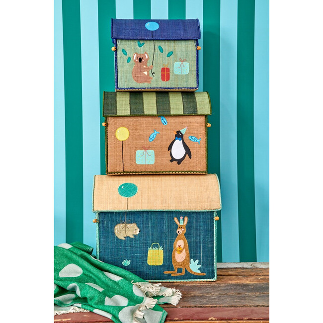 Set of 3 Raffia Storage Baskets, Birthday Animals - Tableware - 2