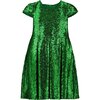 Dazzle Sequin Girls Party Dress, Emerald Green - Dresses - 1 - thumbnail