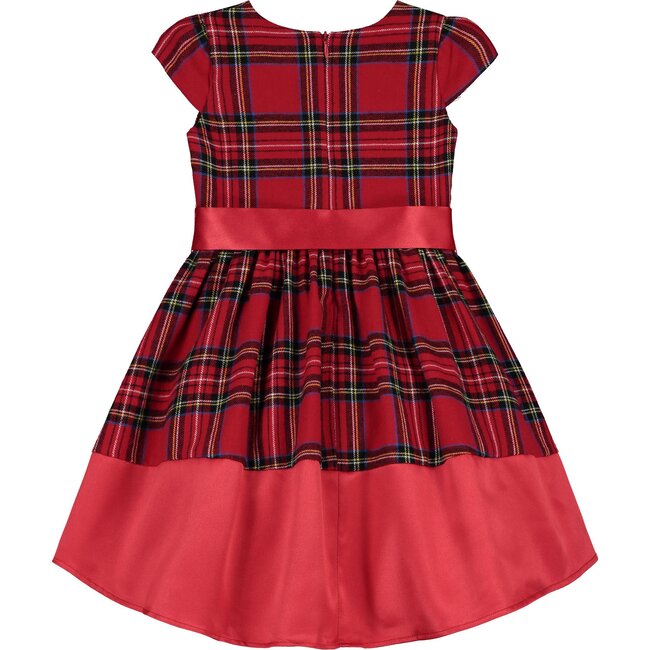 Florence Plaid Cotton Bow Luxury Designer Baby Party Dress, Red - Dresses - 2