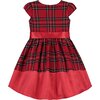 Florence Plaid Cotton Bow Luxury Designer Baby Party Dress, Red - Dresses - 2