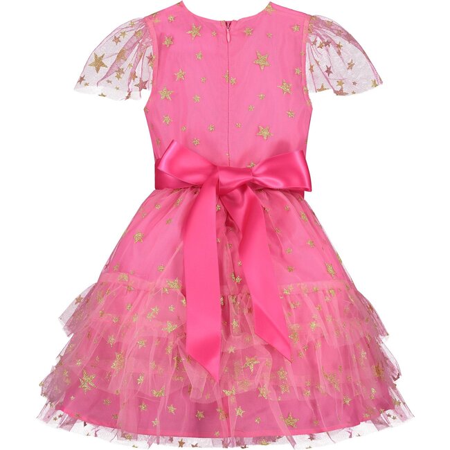 Cinderella Star Tulle Frill Luxury Baby Party Dress, Candy Pink - Dresses - 2