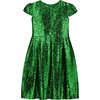 Dazzle Sequin Girls Party Dress, Emerald Green - Dresses - 3